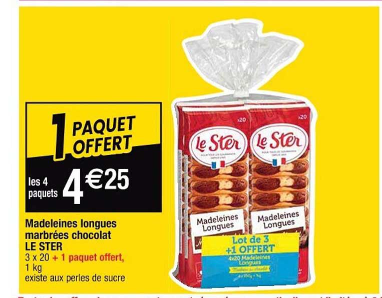 Madeleines Longues Marbrées Chocolat Le Ster