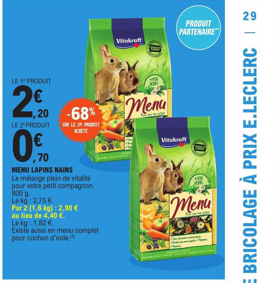 menu lapins nains