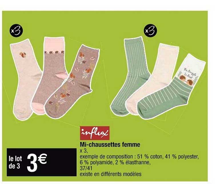mi-chaussettes femme influx