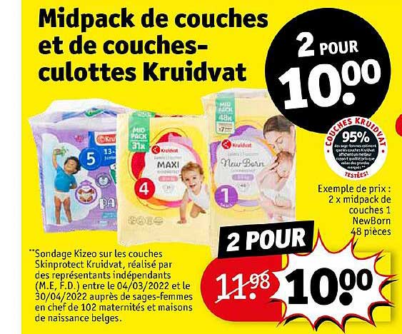 midpack de couches et de couches-culottes kruidvat