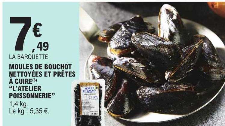moules de bouchot nettoyées et prêtes à cuire "l'atelier poissonnerie"