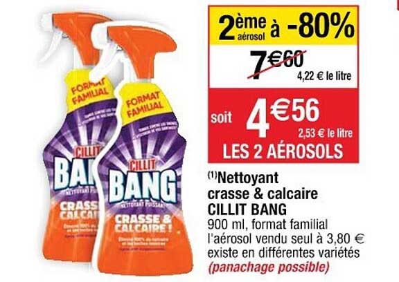 nettoyant crasse & calcaire cillit bang