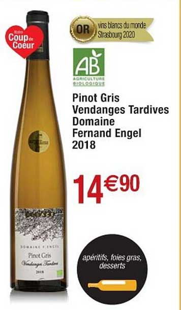 pinot gris vendanges tardives domaine fernand engel
