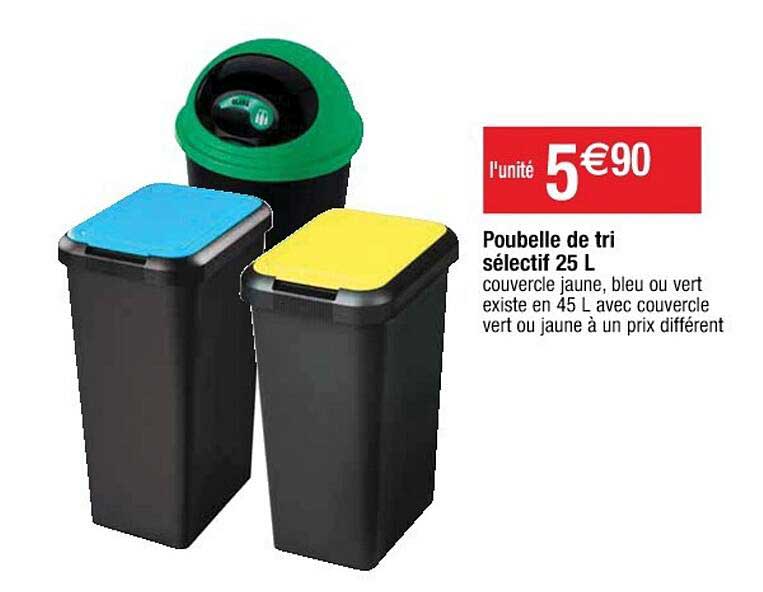 poubelle de  tri sélectif 25 l