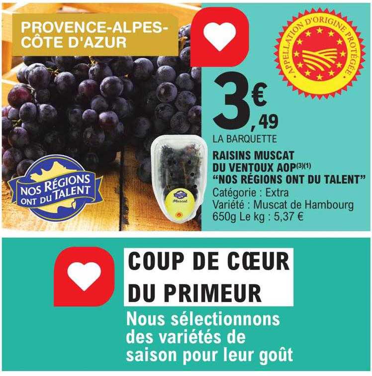 raisin muscat du ventoux aop "nos régions ont du talent"