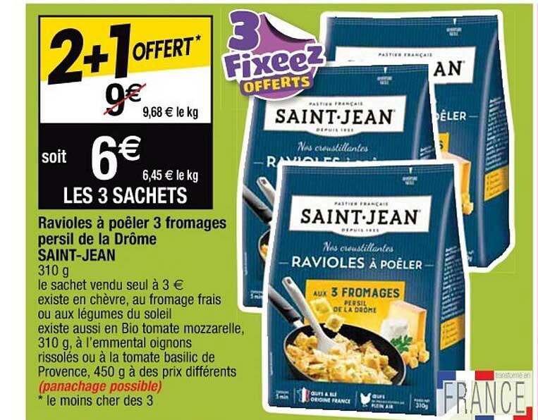 ravioles à pêler 3 fromages persil de la drône saint-jean