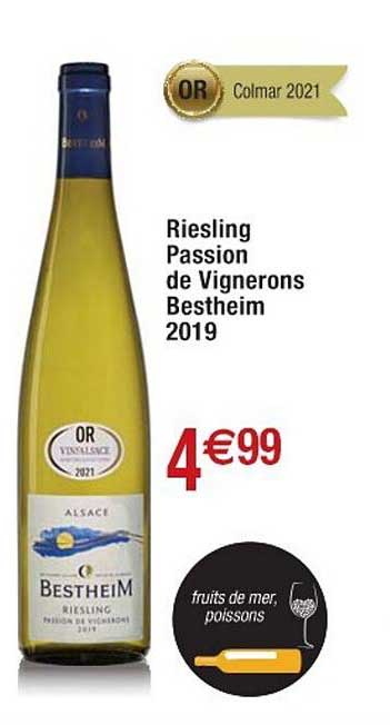 Riesling Passion De Vignerons Bestheim 2019