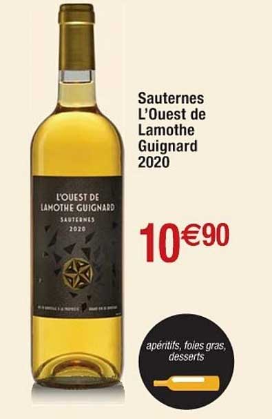 sauternes l'ouest de lamothe guignard 2020