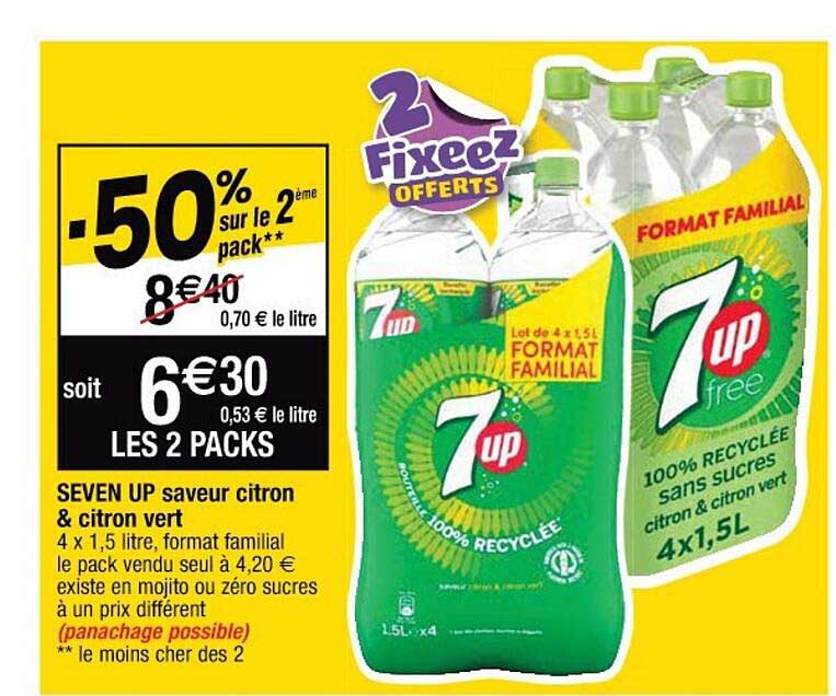 seven up saveur citron & citron vert