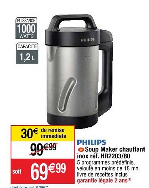 soup maker chauffant inox philips
