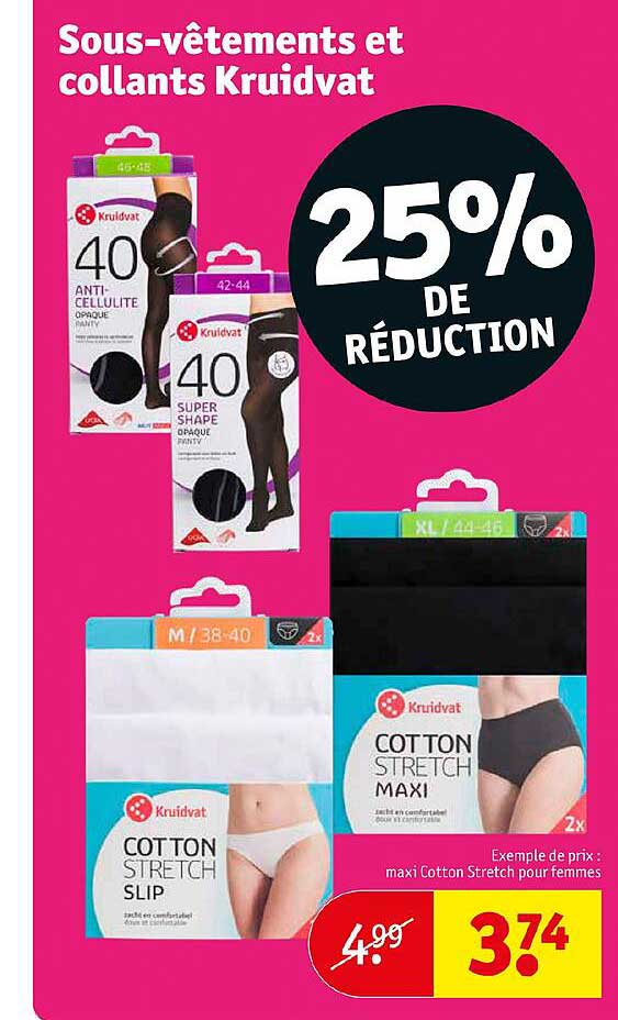 sous-vêtements et collants kruidvat