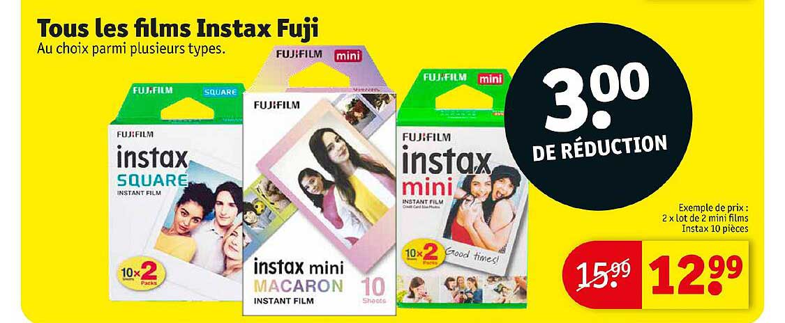 tous les films instax fuji