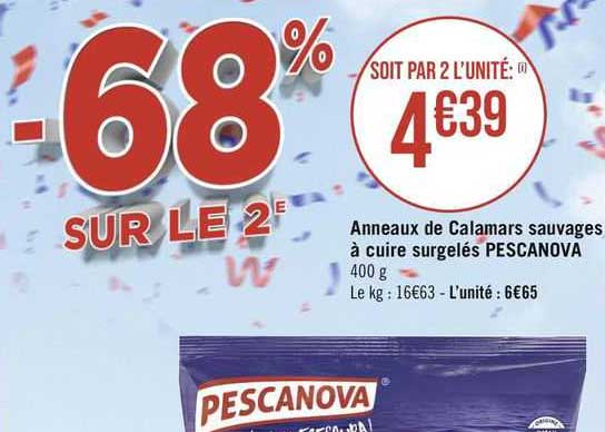 Anneaux De Calamars Sauvages à Cuire Surgelés Pescanova