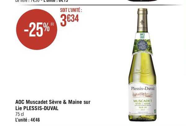 aoc muscadet sèvre & maine sur lie plessis-duval