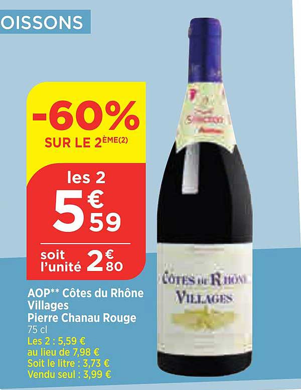 aop côtes du rhône villages pierre chanau rouge