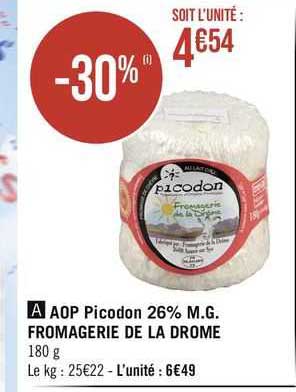 aop picodon 26% m.g. fromagerie de la drome