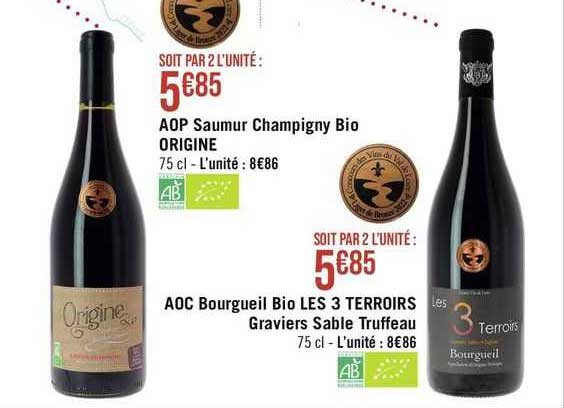 aop saumur champigny bio origine, aoc bourgueil bio les 3 terroirs graviers sable truffeau