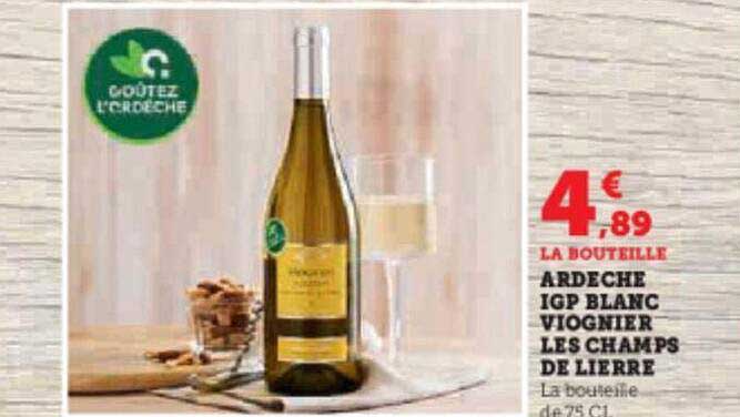 ardèche igp blanc viognier les champs de lièrre