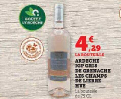 ardèche igp gris de grenache les champs de lierre hve