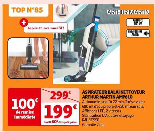 Aspirateur Balai Nettoyeur Arthur Martin Amp610