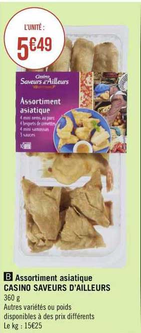 assortiment asiatique casino saveurs d'ailleurs