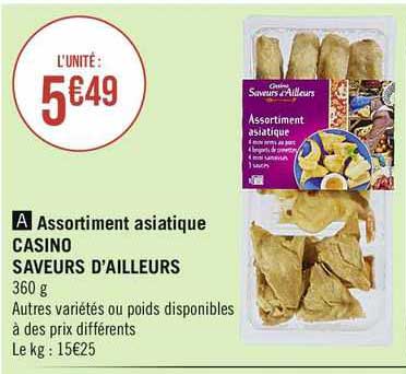 assortiment asiatique casino saveurs d'ailleurs