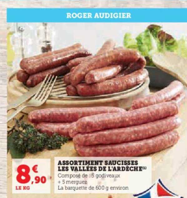assortiment saucisses les vallées de l'ardèche