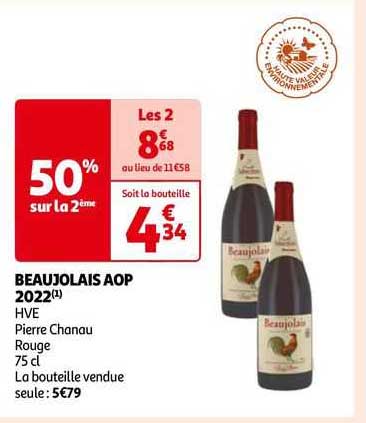 beaujolais aop 2022 hve pierre chanau rouge