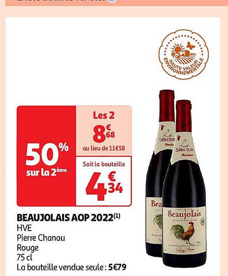 beaujolais aop 2022 hve pierre chanau rouge