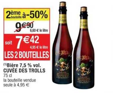bière 7,5% vol. cuvée des trolls