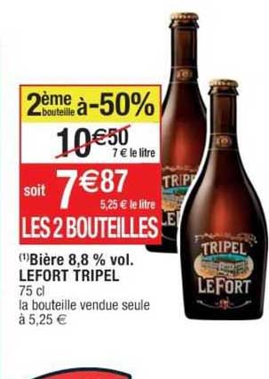 Bière 8,8% Vol. Lefort Tripel
