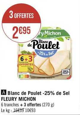 Blanc De Poulet -25% De Sel Fleury Michon