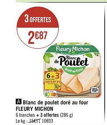 blanc de poulet doré au four fleury michon