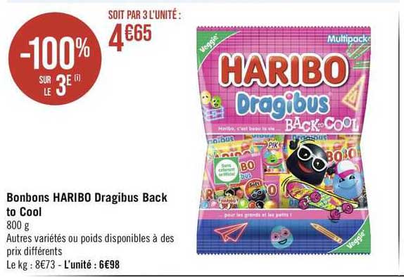 Bonbons Haribo Dragibus Back To Cool