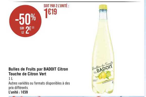 bulles de fruits par badoit citron touche de citron vert