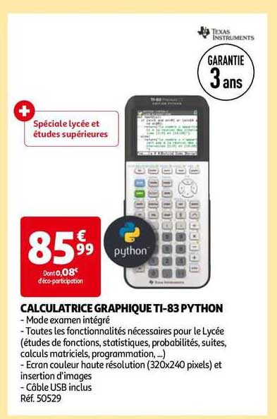 calculatrice graphique ti-83 python