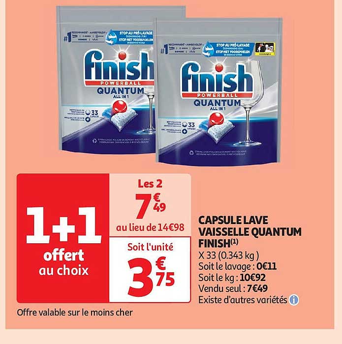 capsule lave vaisselle quantum finish