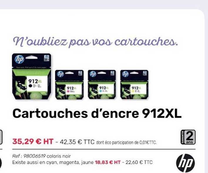 cartouches d'encre 912xl hp