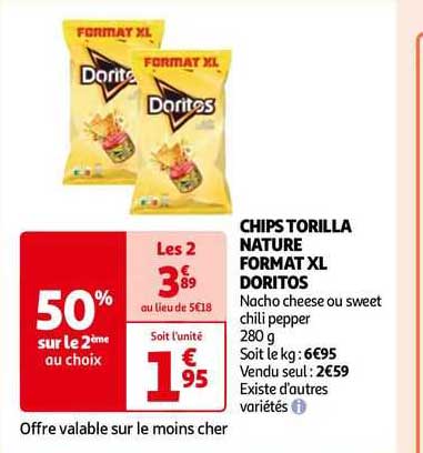 chips torilla nature format xl doritos