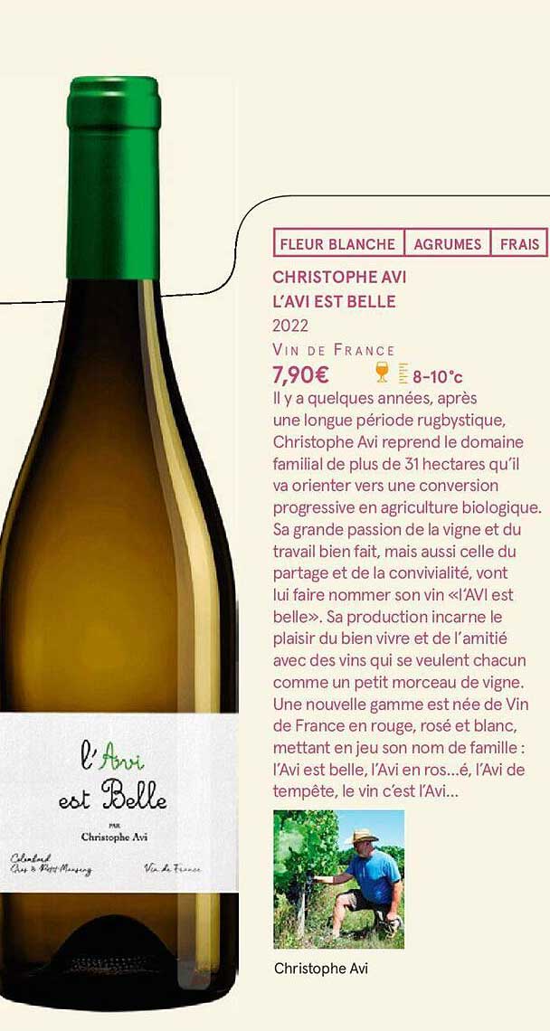 christophe avi l'avi est belle 2022 vin de france