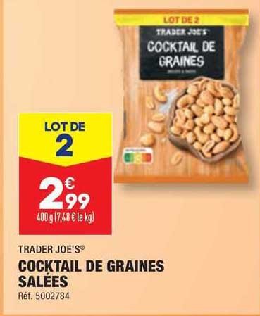 cocktail de graines salées trader joe's