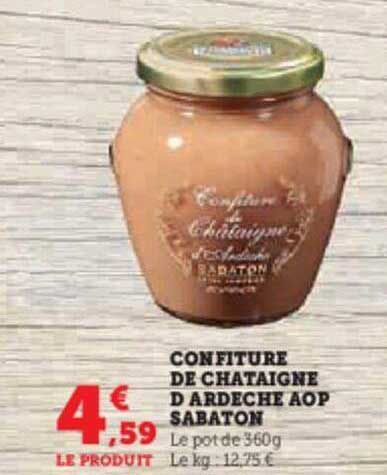 confiture de châtaigne d'ardèche aop sabaton