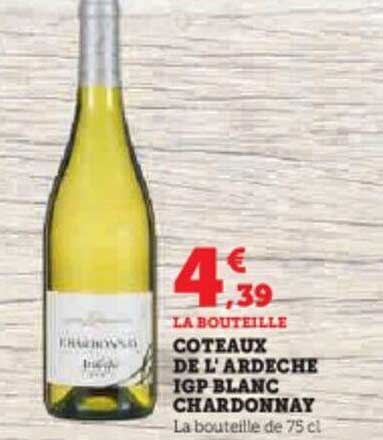 coteaux de l'ardèche igp blanc chardonnay