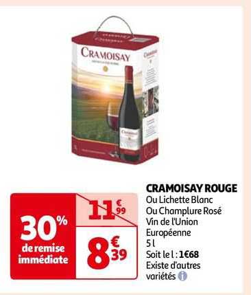 cramoisay rouge ou lichette blanc ou champlure rosé vin de l'union européenne