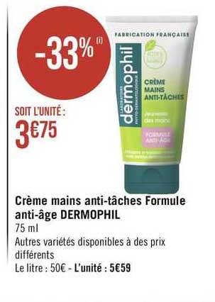 Crème Mains Anti-tâches Formule Anti-âge Dermophil