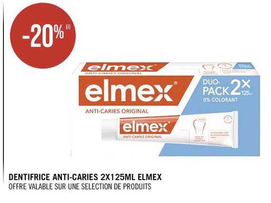 Dentifrice Anti-caries 2 X 125 Ml Elmex