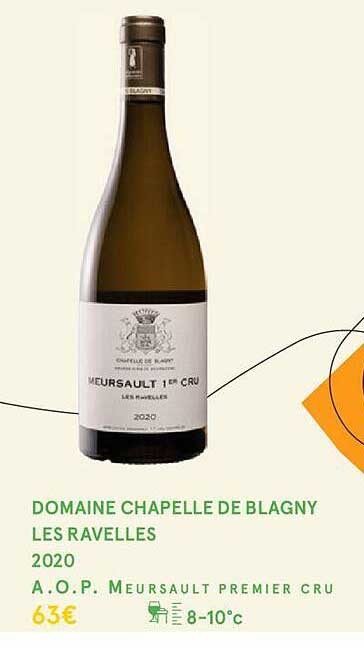 domaine chapelle de blagny les ravelles 2020 a.o.p. meursault premier cru