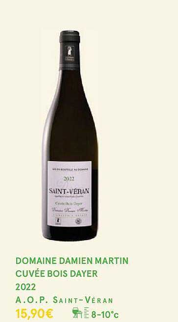 domaine damien martin cuvée bois dayer 2022 a.o.p. saint-véran