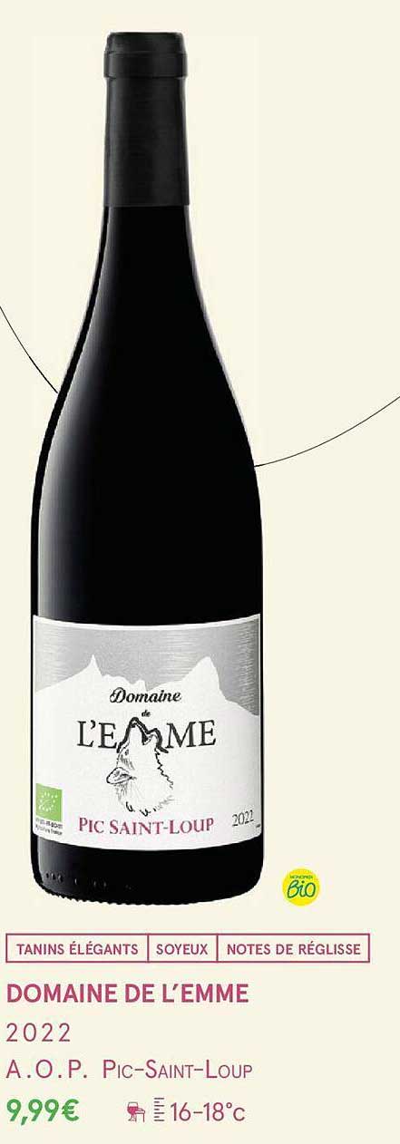 domaine de l'emme 2022 a.o.p. pic-saint-loup