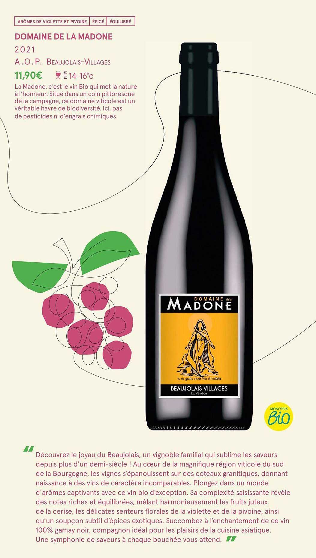 domaine de la madone 2021 a.o.p. beaujolais-villages